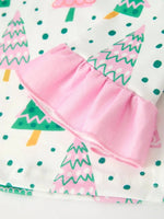 Rylee Faith Designs Christmas Tree Ruffles Girls Pajamas Cozy Holiday Sleepwear - Everetts Place Boutique - 