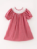 Rylee Faith Designs Christmas Tree Smocking Embroidered Dress For Girls - Everetts Place Boutique - 