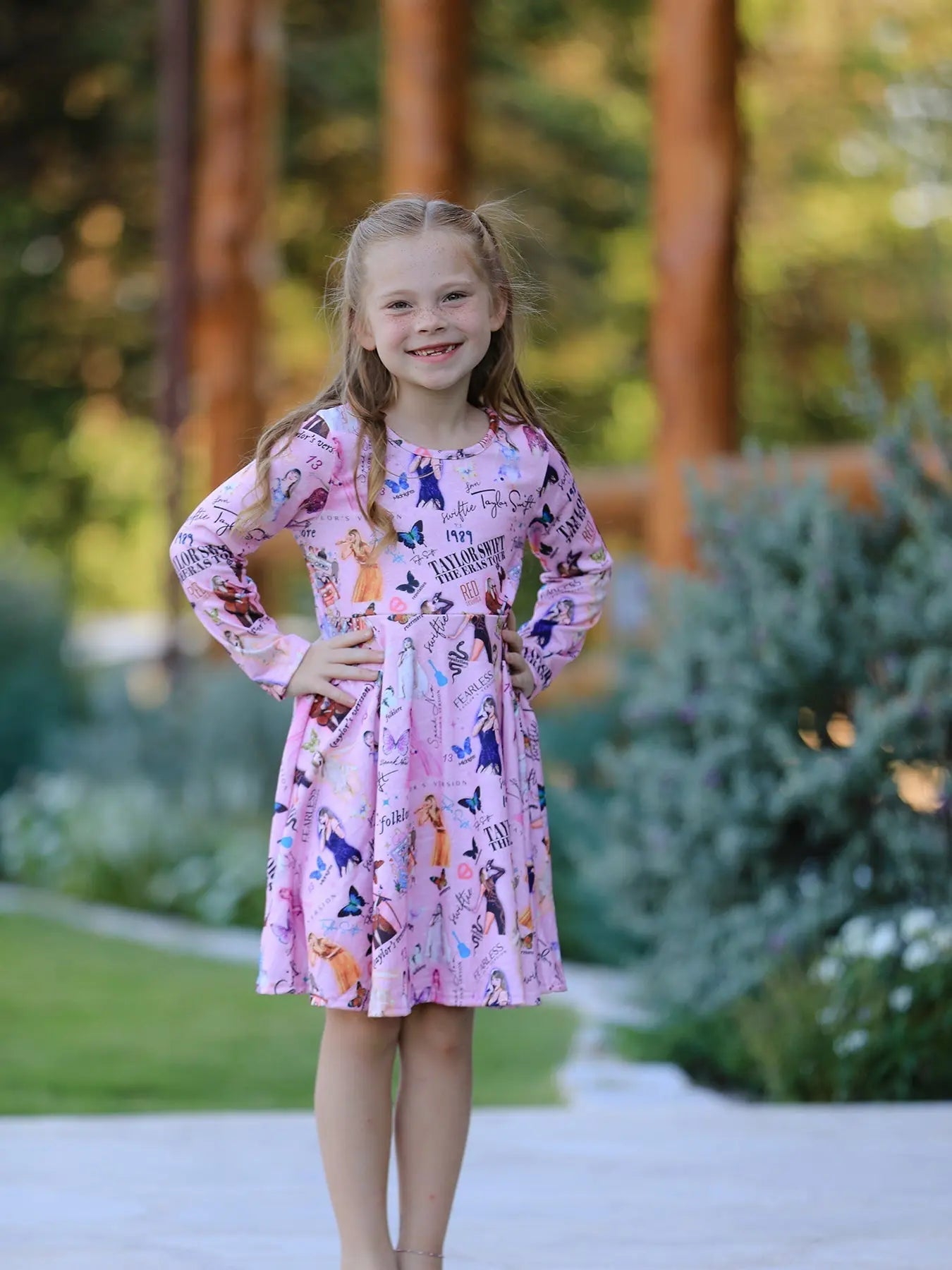 Rylee Faith Designs Christmas Ts Twirly Print Girls Milk Silk Dress：Musical Journey in Style - 