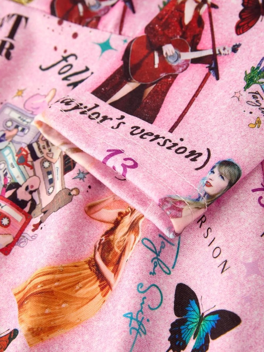 Rylee Faith Designs Christmas Twirly Print Milk Silk Party Dress For Girls - Everetts Place Boutique - 