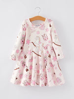 Rylee Faith Designs Christmas White Horse Dress With Nutcracker Print For Girls - Everetts Place Boutique - 