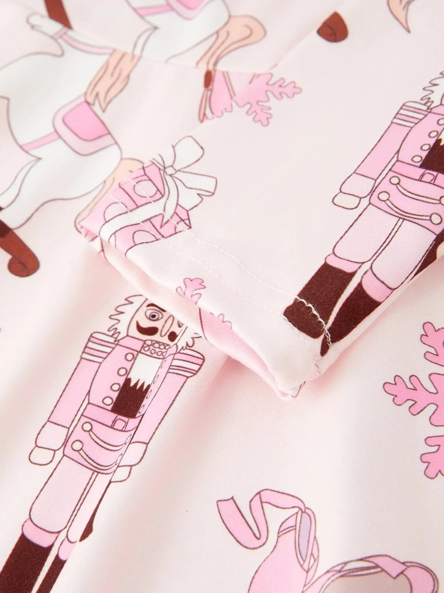 Rylee Faith Designs Christmas White Horse Dress With Nutcracker Print For Girls - Everetts Place Boutique - 