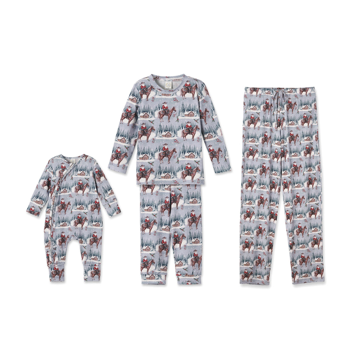 Cowboy Christmas Family Matching Soft Bamboo Pajamas by Tesa Babe