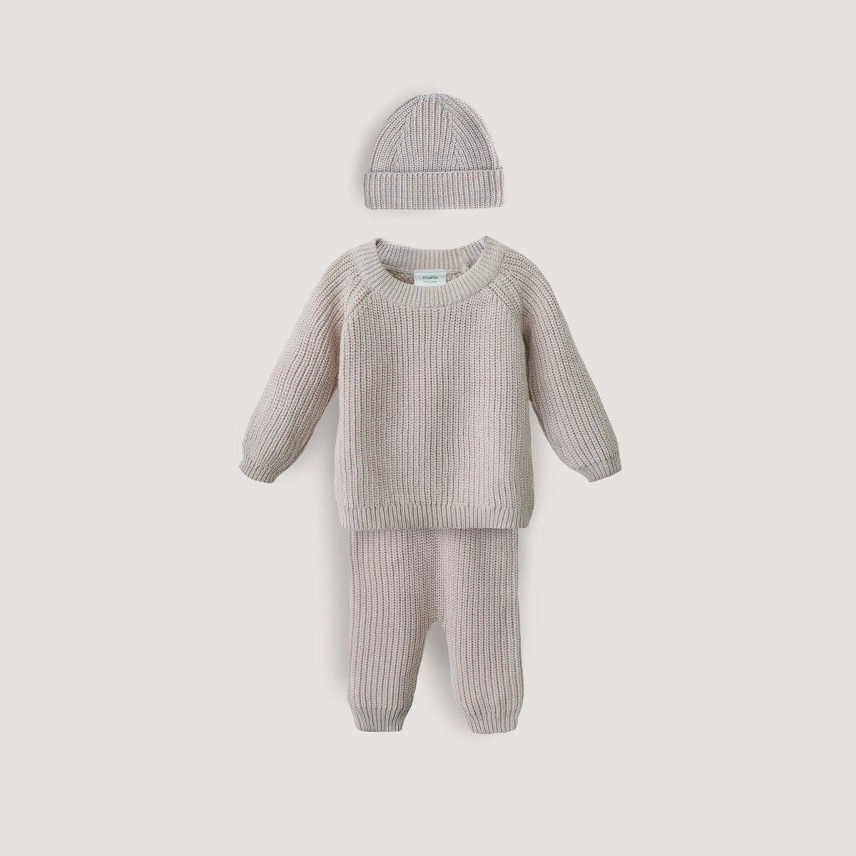 Mushie Chunky Knit Beanie Made with Organic Cotton for Babies Cozy and Stylish - 