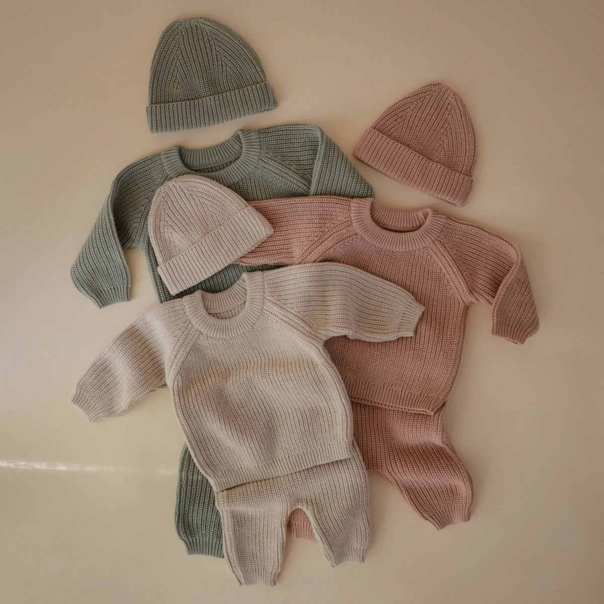 Mushie Chunky Knit Beanie Made with Organic Cotton for Babies Cozy and Stylish - 