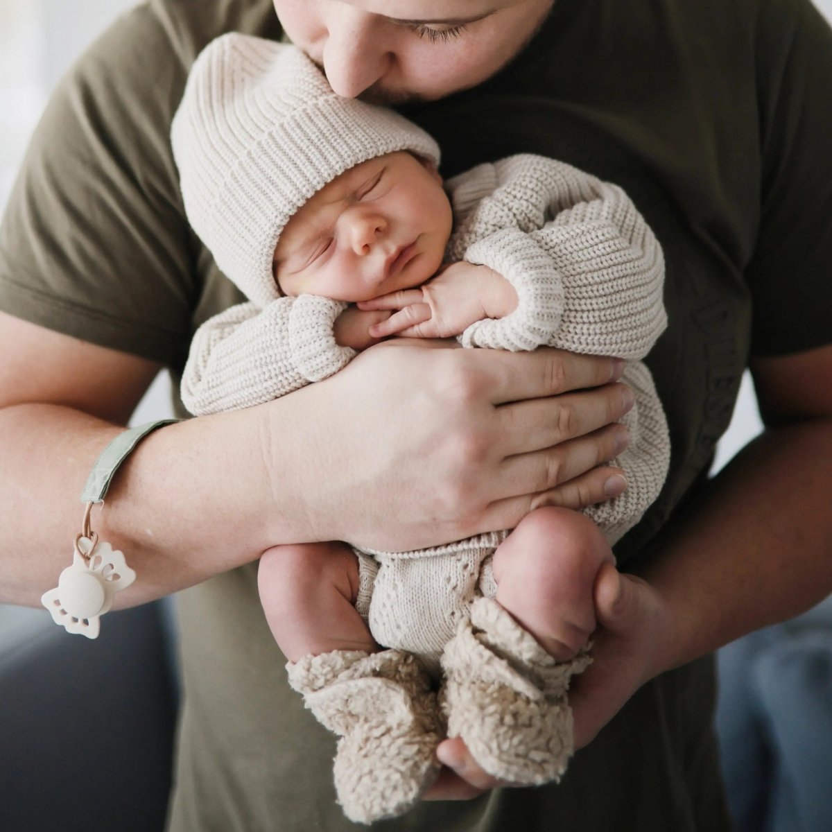 Mushie Chunky Knit Beanie Made with Organic Cotton for Babies Cozy and Stylish - 