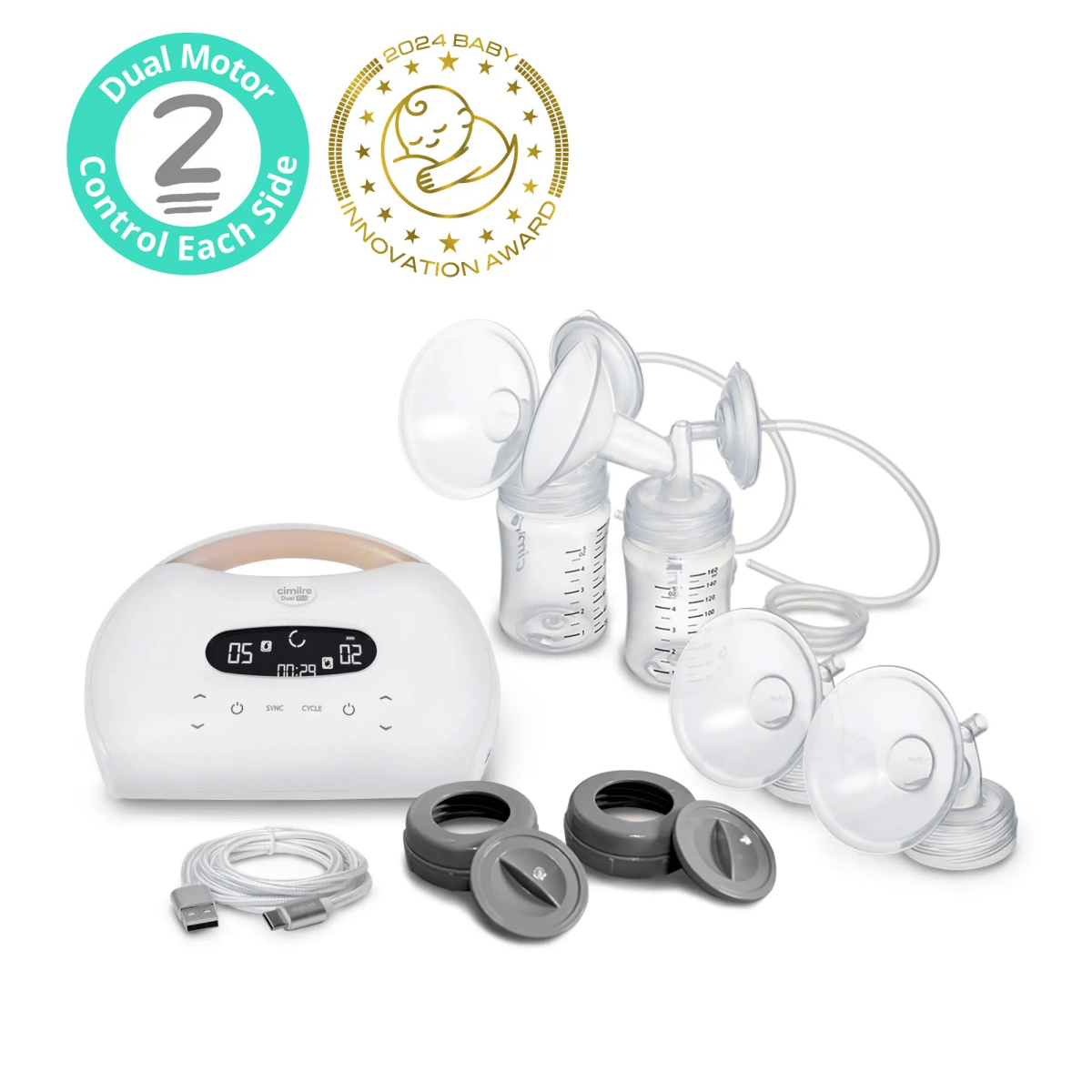 Cimilre Breast Pumps Cimilre S7 Dual Pro Rechargeable Breast Pump with Dual Motor Technology - 