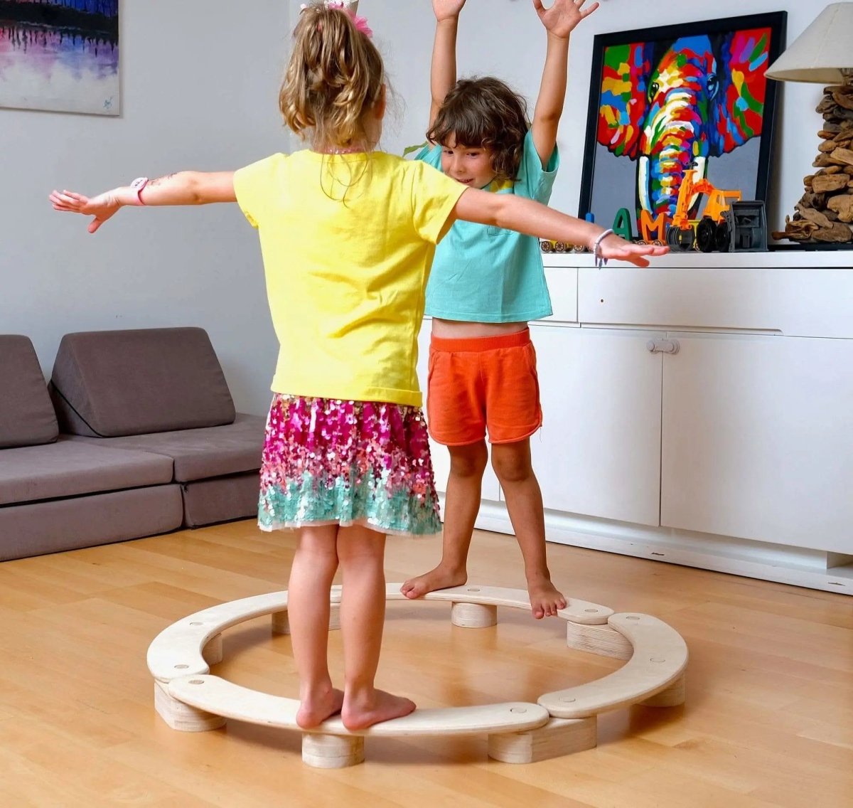 Kidodido Circular Wooden Balance Beam Set Montessori For Kids - Everetts Place Boutique - 