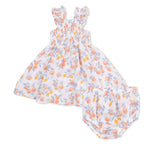 Angel Dear Citrus Floral - Smocked Sundress with Bloomer - 