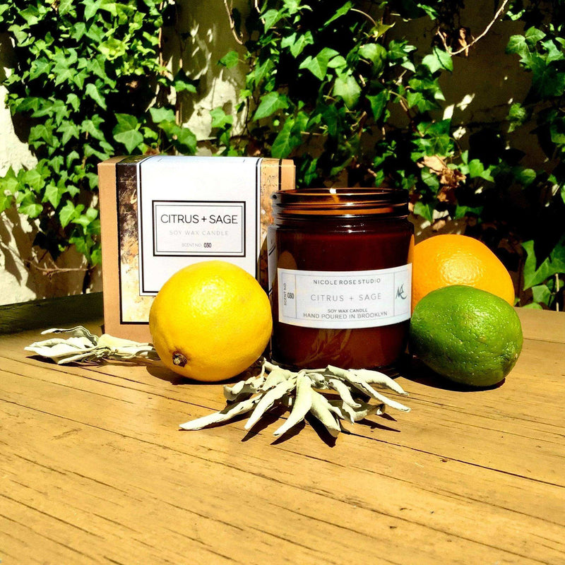 Citrus + Sage Soy Wax Candle - Everetts Place: Online Boutique - Diffusers, Oils & Candles