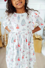 Mila & Rose ® Clara's Christmas 3/4 Sleeve Ruffle Twirl Dress - 