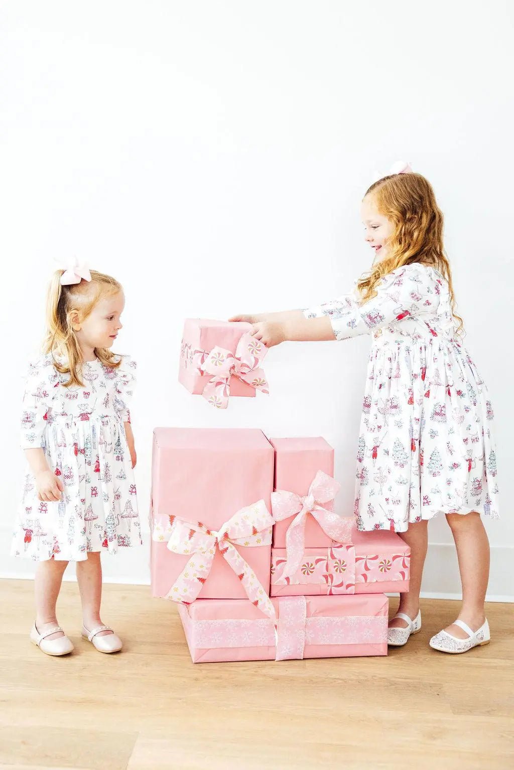 Mila & Rose ® Clara's Christmas 3/4 Sleeve Ruffle Twirl Dress - 