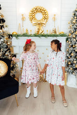Mila & Rose ® Clara's Christmas 3/4 Sleeve Ruffle Twirl Dress - 