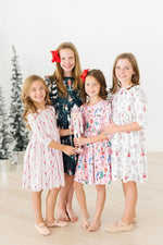 Mila & Rose ® Clara's Christmas 3/4 Sleeve Ruffle Twirl Dress - 