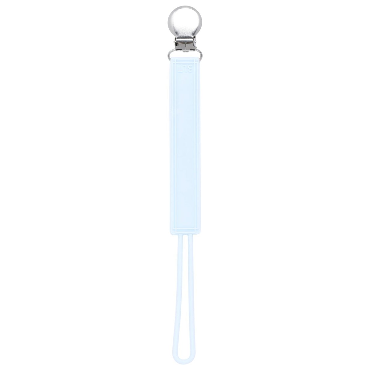 Three Little Tots Classic Baby Blue All Silicone One Piece Pacifier Clip - 