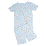 Sweet Bamboo Classic Baseball Pajama Set with Lightweight Fabric for Kids Summer Comfort - 