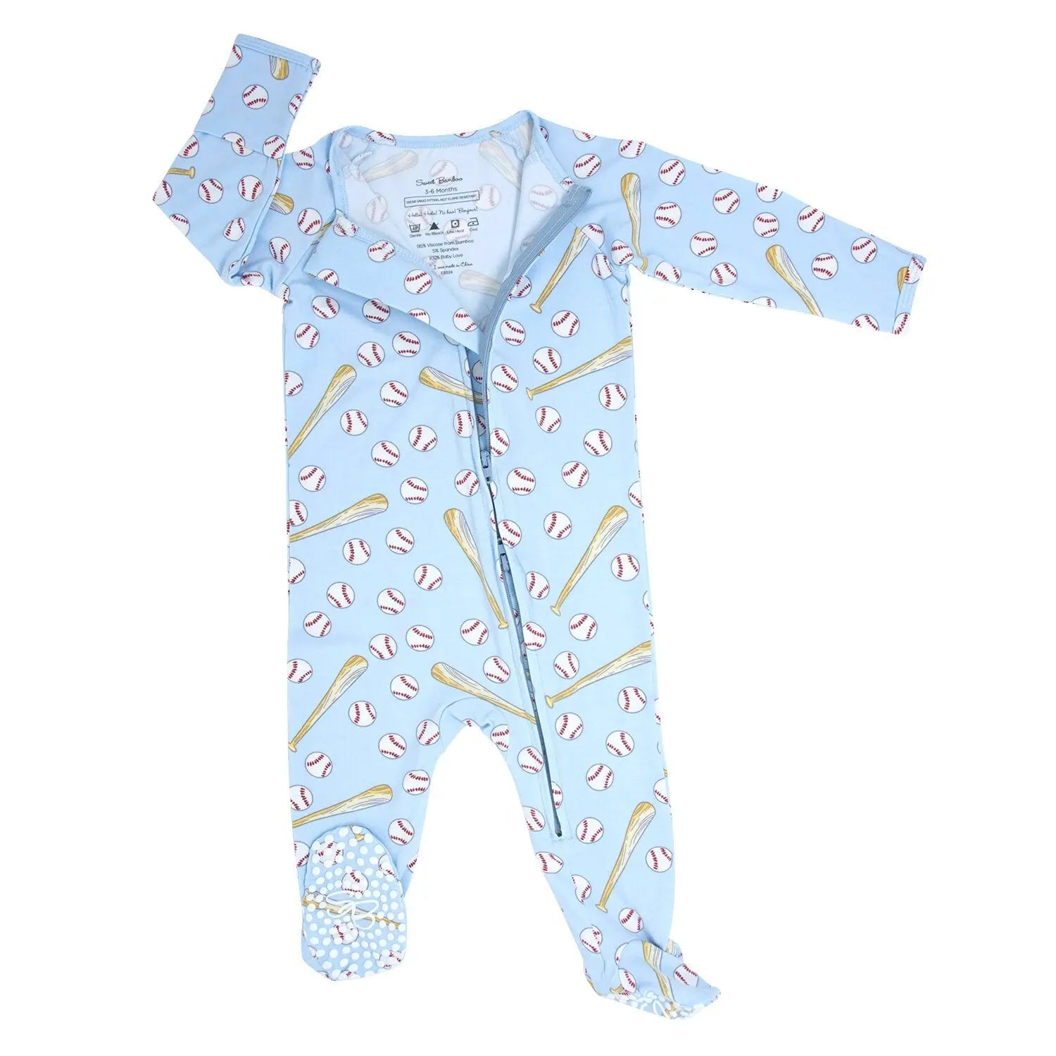 Classic Baseball Zipper Footie - Clothing | Everetts Place