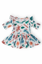 Mila & Rose ® Classic Christmas Twirl Flutter Baby Bodysuit Snap Closure - 