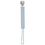 Three Little Tots Classic Glacier Blue Gray All Silicone One Piece Pacifier Clip - 