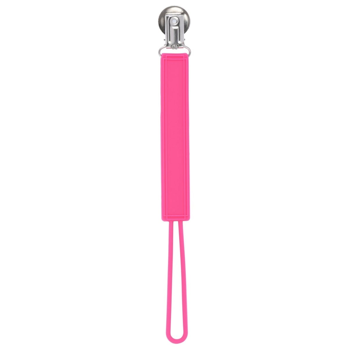 Three Little Tots Classic Hot Pink Barbie All Silicone One Piece Pacifier Clip - 