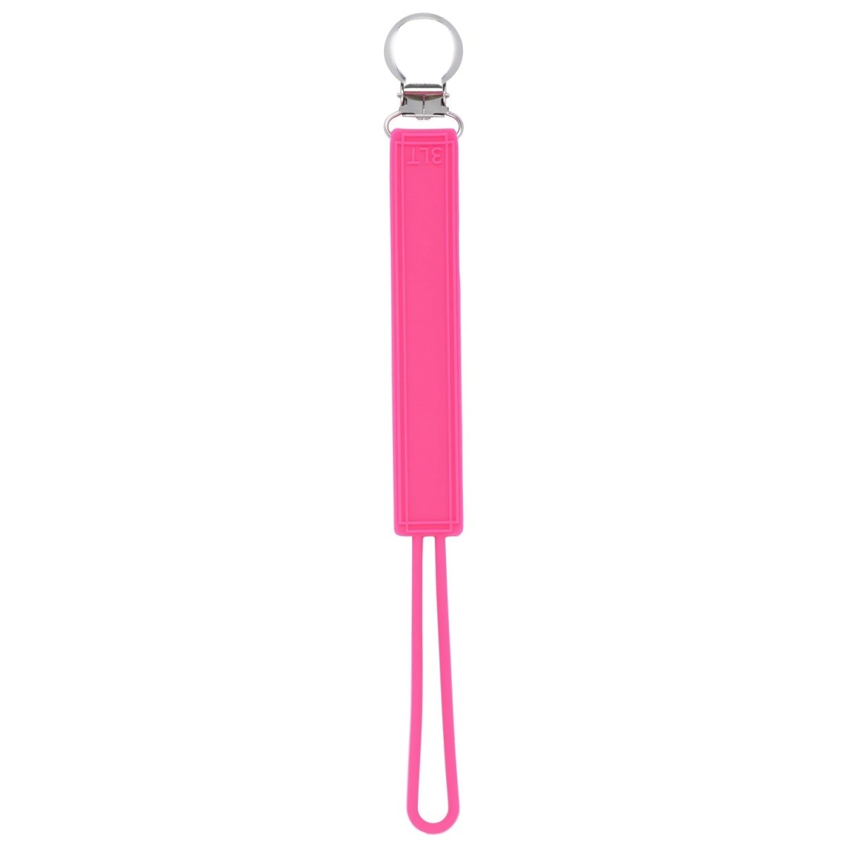 Three Little Tots Classic Hot Pink Barbie All Silicone One Piece Pacifier Clip - 