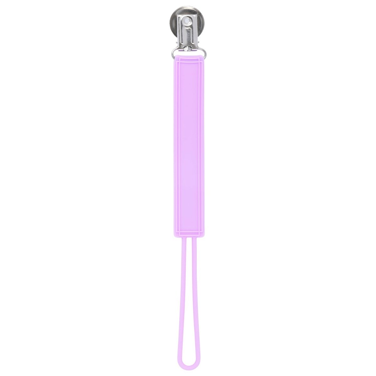 Three Little Tots Classic Lavender Purple Silicone One Piece Pacifier Clip - 
