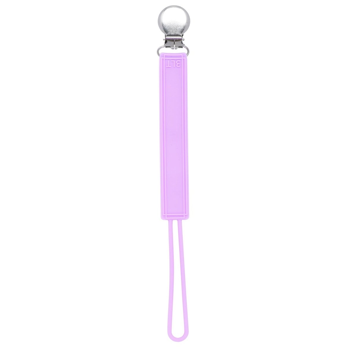 Three Little Tots Classic Lavender Purple Silicone One Piece Pacifier Clip - 