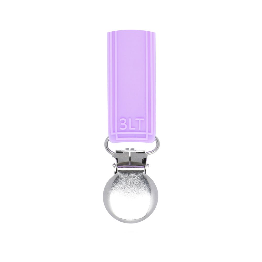 Three Little Tots Classic Lavender Purple Silicone One Piece Pacifier Clip - 