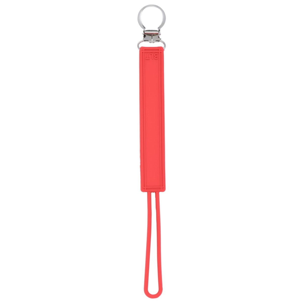 Three Little Tots Classic Red All Silicone One Piece Pacifier Clip - 