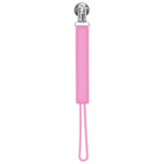 Three Little Tots Classic Rose Pink All Silicone One Piece Pacifier Clip - 