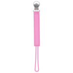 Three Little Tots Classic Rose Pink All Silicone One Piece Pacifier Clip - 