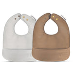 Bleu La La Classic Set of Soft Vegan Leather Easy Clean Bibs for Babies 0 to 12 Months - Everetts Place Boutique - 