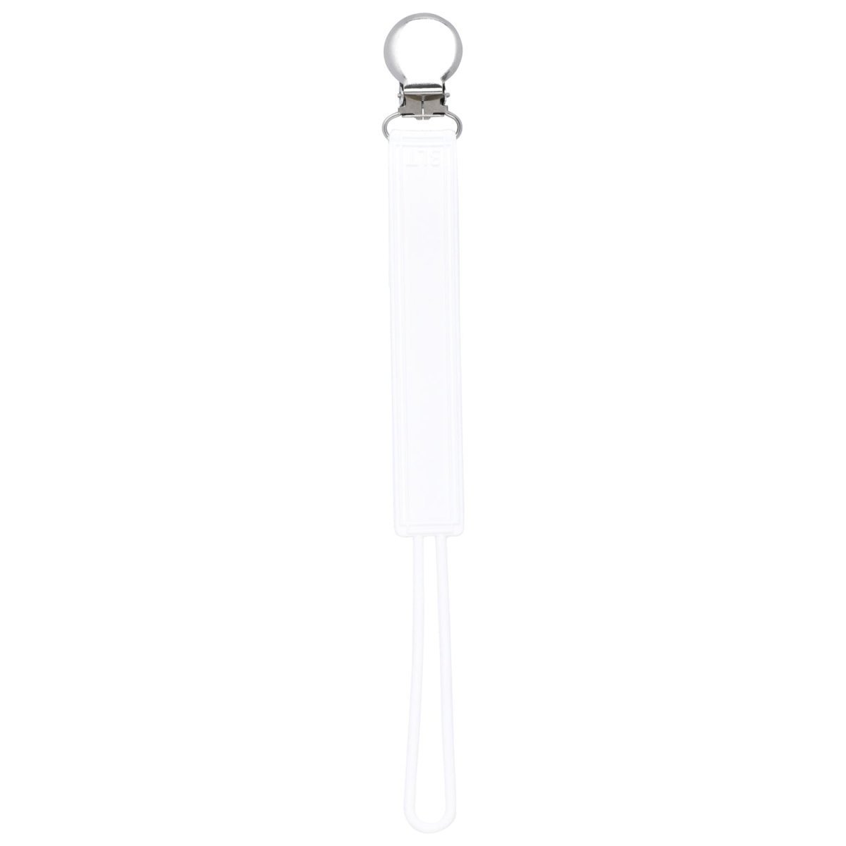 Three Little Tots Classic White All Silicone One Piece Pacifier Clip - 