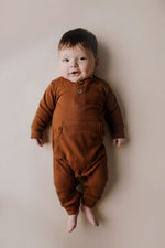 Three Little Tots Clay Baby Ribbed Playsuit with pockets - 