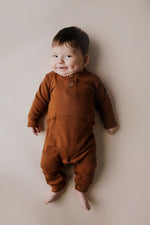 Three Little Tots Clay Baby Ribbed Playsuit with pockets - 