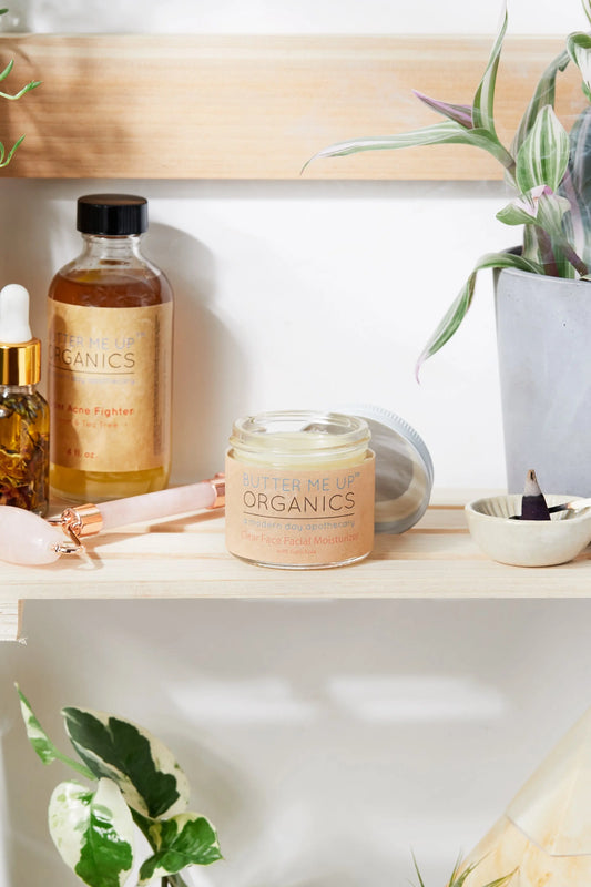 Clear Face Moisturizer Organic Hydrating Cream for Dry Skin Eczema Psoriasis Rosacea and Acne Repair Butter Me Up Organics