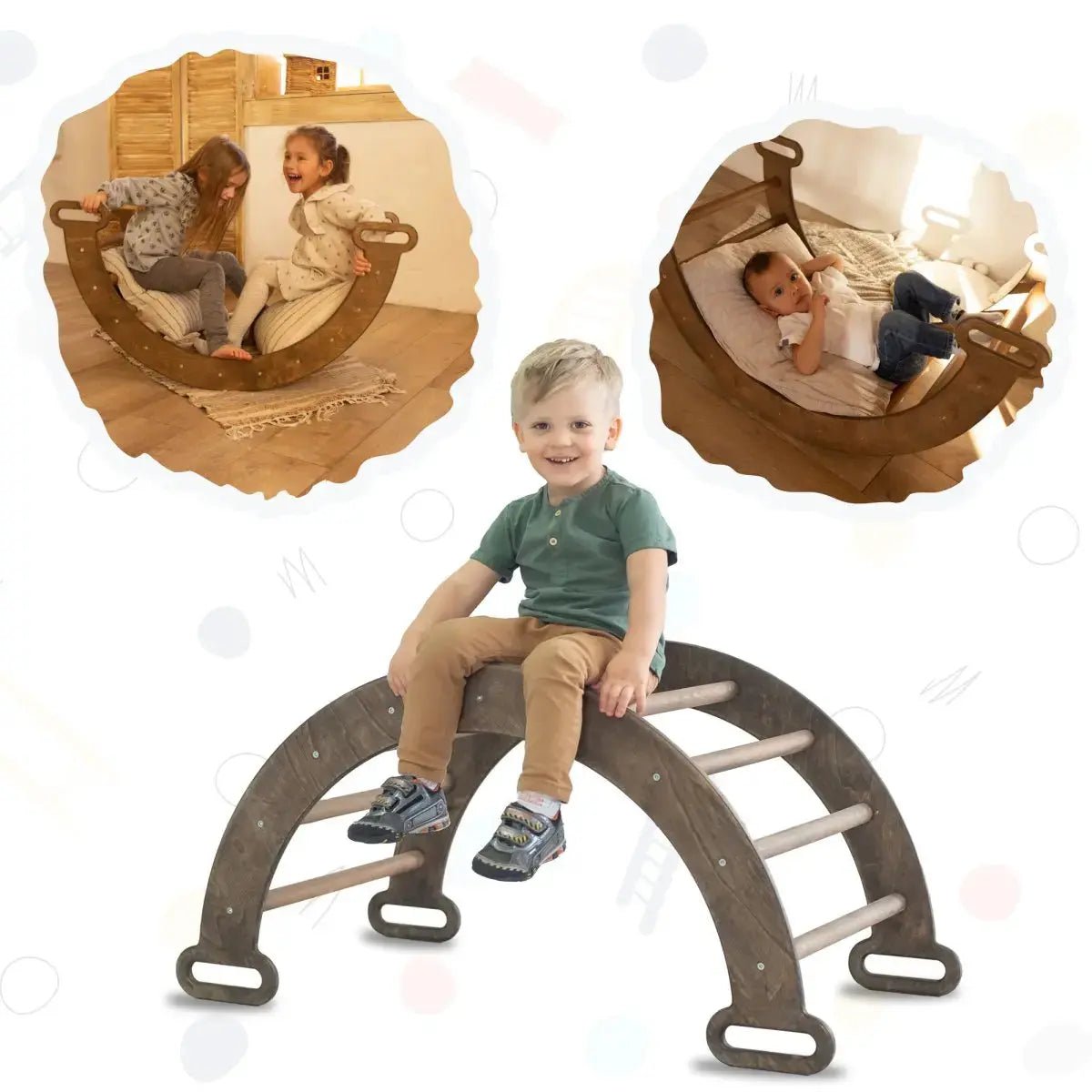 Goodevas Climbing Arch And Rocker Balance Montessori Climbers For Kids - Everetts Place Boutique - 