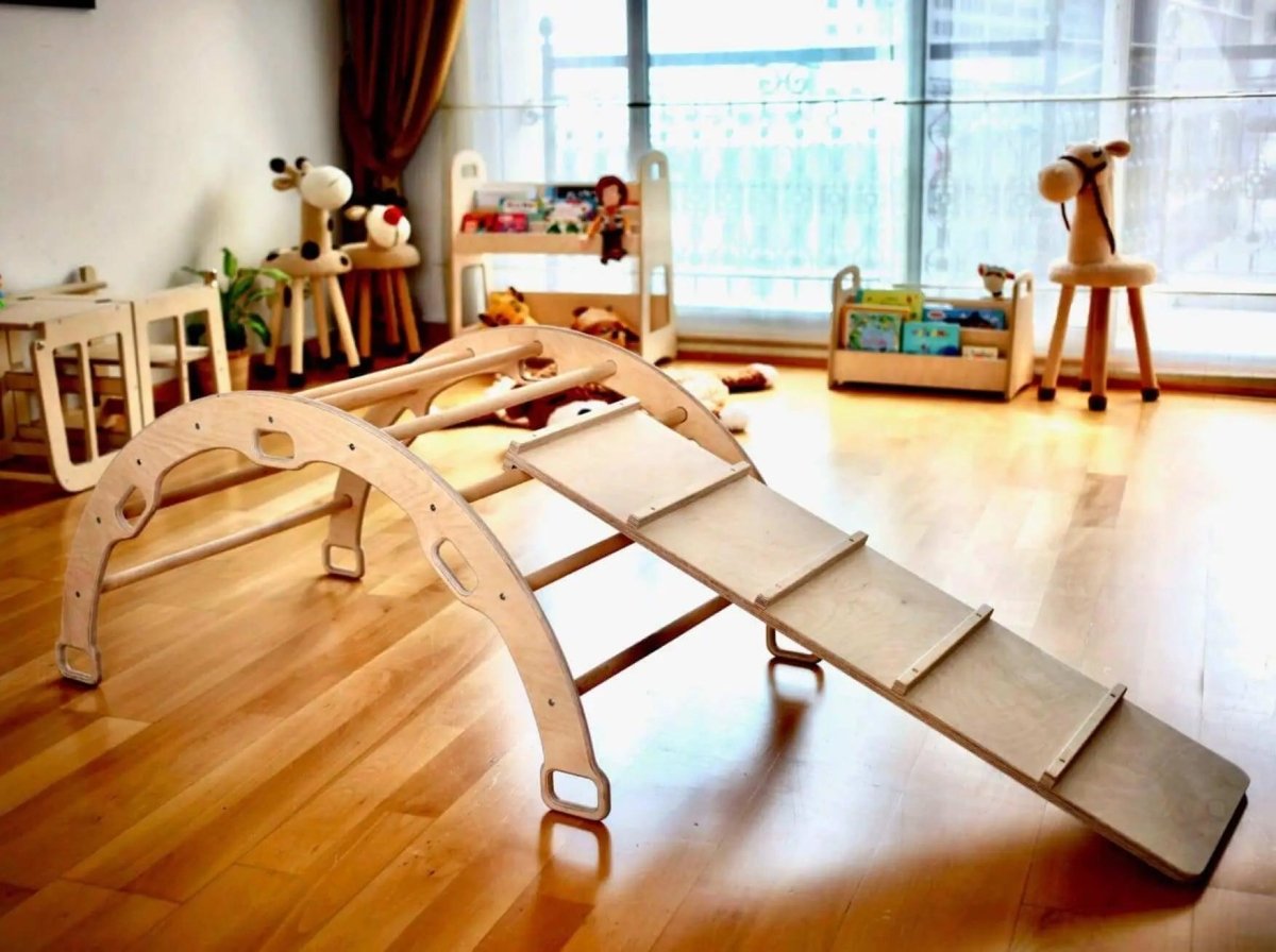 Kidodido Climbing Arch With Ladder Ramp And Star Pillow Wood Climber - Everetts Place Boutique - 