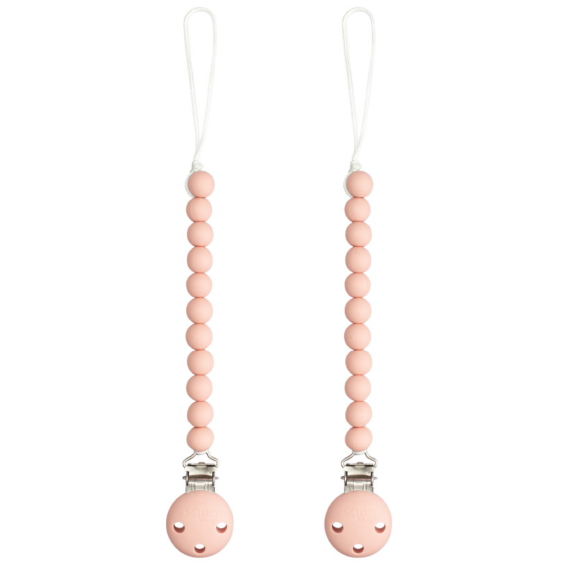 Pacifier Clips in Pink Blush, 2 Pack - Pink, Body Jewelry, Earring, Natural material, Bead | Everetts Place