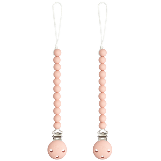 Pink Blush Pacifier Clips 2 Pack Newborns Comfy Cubs Comfy Cubs Everetts Place: Online Boutique