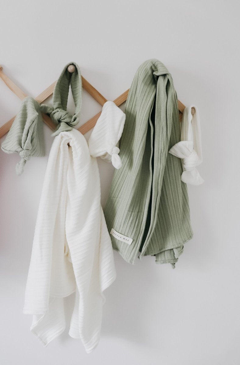 Little Mae & Co Cloud Knit Pointelle Stretch Swaddle Blanket For Newborns - Everetts Place Boutique - 