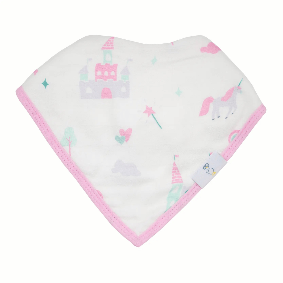 Goosewaddle® | Newborn Baby Blankets Toys Teethers Bibs & More Clouds And Castles 2 Pack Absorbent Muslin Bibs