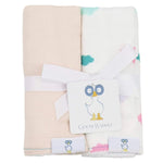 Goosewaddle® | Newborn Baby Blankets Toys Teethers Bibs & More Clouds and Peach Burp Cloths with Muslin and Terry Cloth