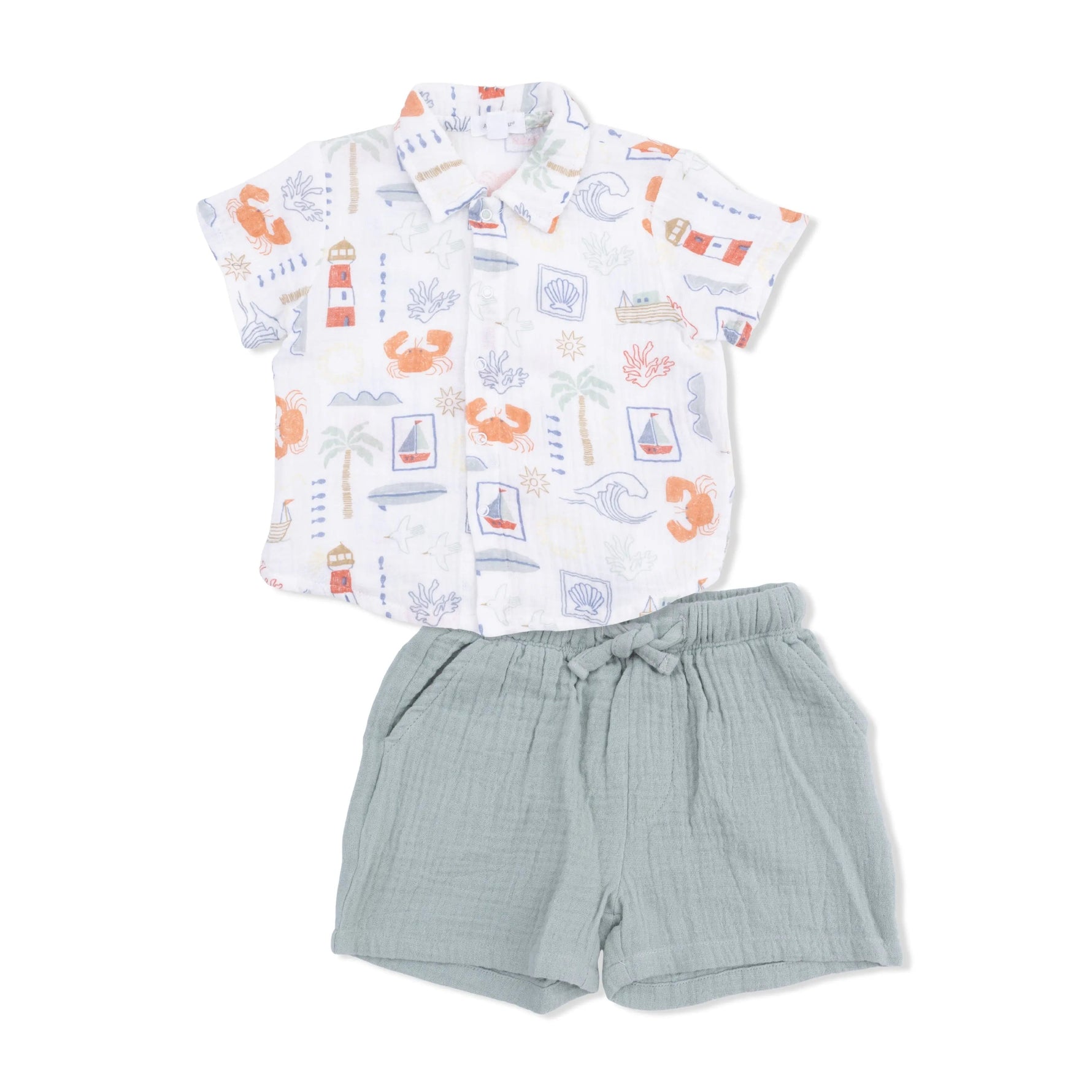 Angel Dear Club Mediterranean - Polo Button Up with Casual Short - 