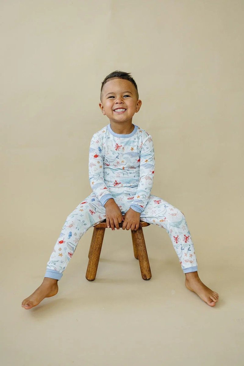 Little Joy Co. Coastal Cutie 2pc Modal Pajama Set Sleepwear Comfort - Everetts Place Boutique - 