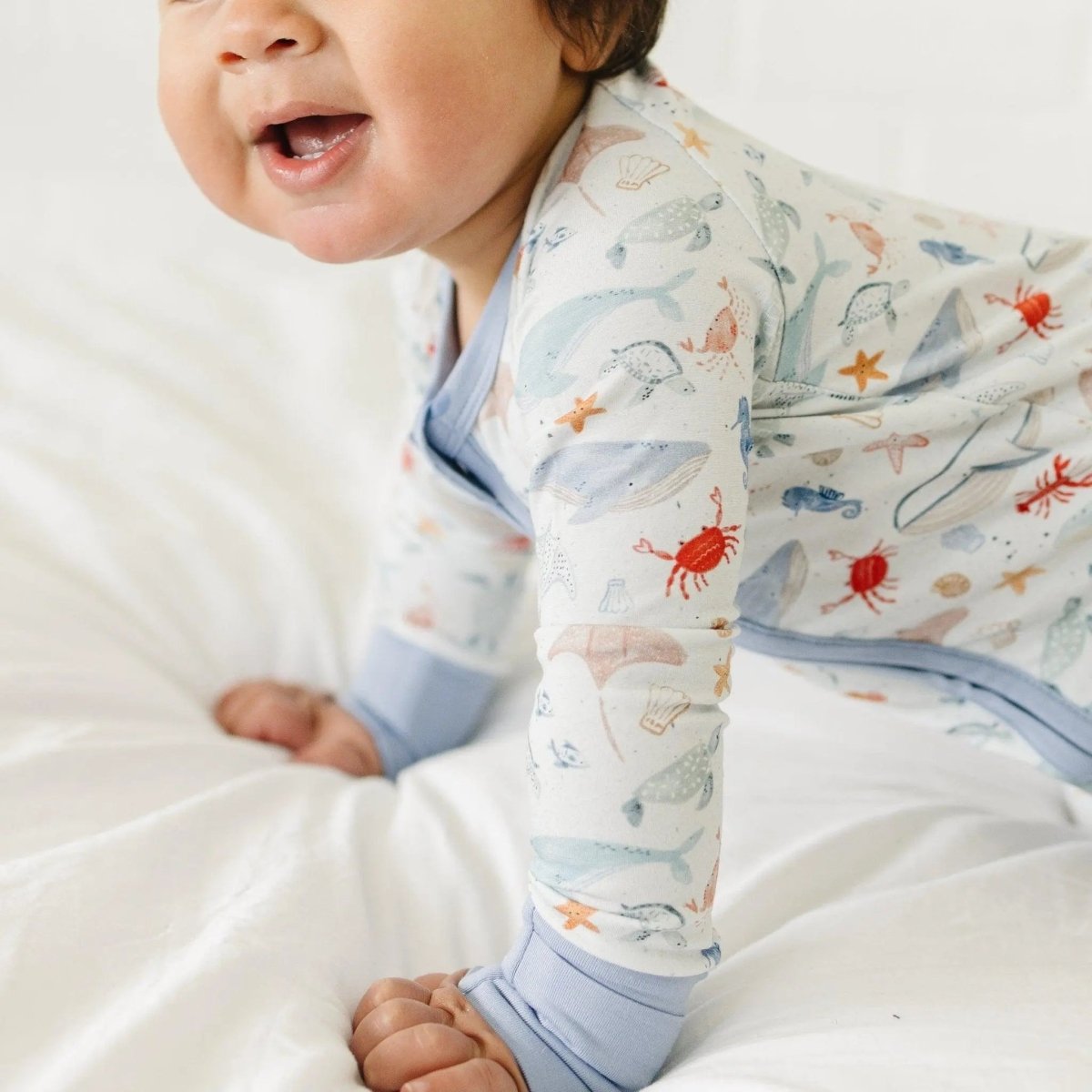 Little Joy Co. Coastal Cutie Modal Zippy Romper For Babies 9 12 Months - Everetts Place Boutique - 