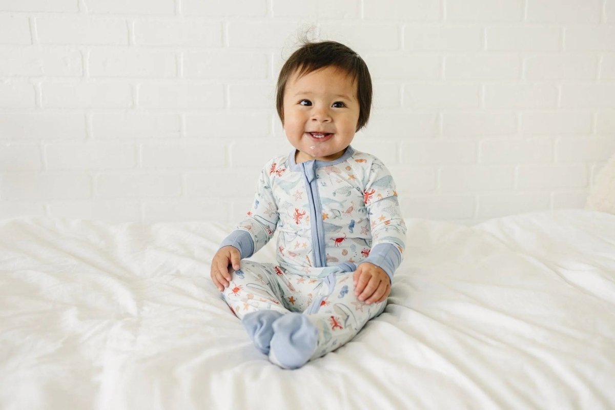 Little Joy Co. Coastal Cutie Modal Zippy Romper For Babies 9 12 Months - Everetts Place Boutique - 