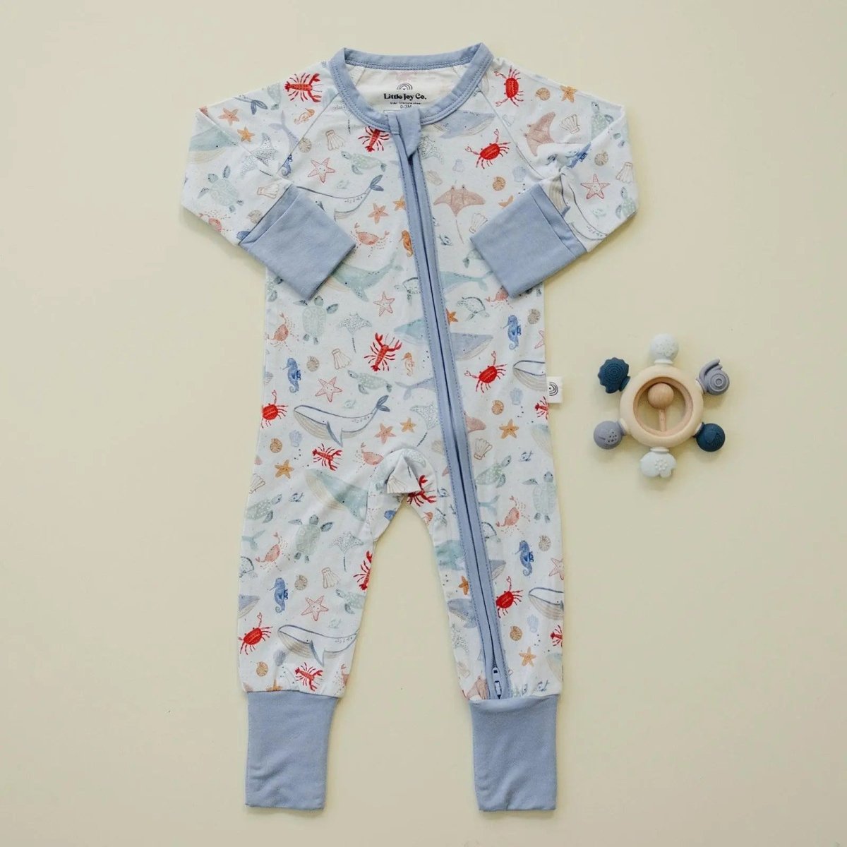 Little Joy Co. Coastal Cutie Modal Zippy Romper For Babies 9 12 Months - Everetts Place Boutique - 