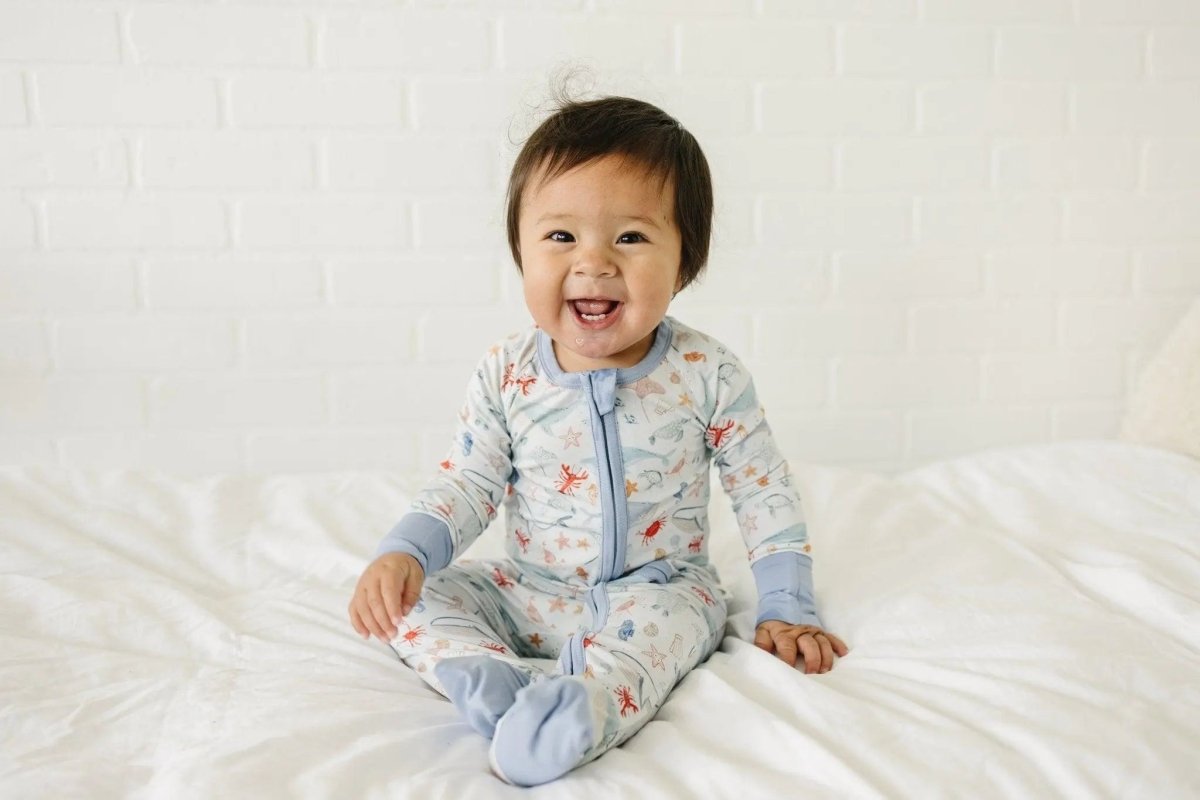 Little Joy Co. Coastal Cutie Modal Zippy Romper For Babies 9 12 Months - Everetts Place Boutique - 