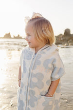 Mebie Baby Coastal Floral Zip - Up Organic Cotton Beach Poncho - 